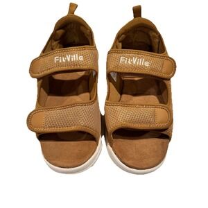 FitVille Women's 9.5 W Diabetic Sandals Wide Adjustable Dual Straps Arch Support